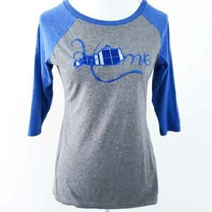 Kentucky Home Shirt Raglan Blue Gray XS Xsmall Women Shirt Top